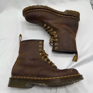 Dr. Martens 1460 Brown Crazy Horse Lace-Up Boots Round Toe Size 7